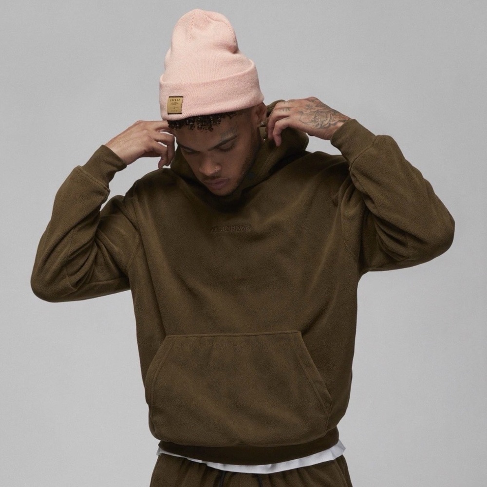 Air Jordan Olive Green Fleece Hoodie (Men’s S)